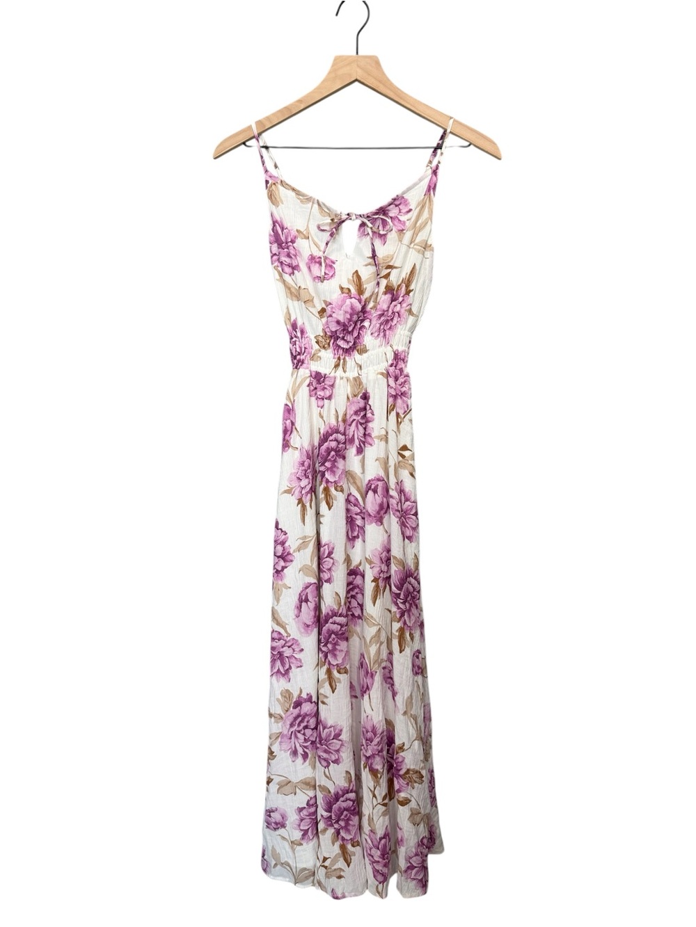 Abercrombie & Fitch Floral Tie-Front Maxi Dress - Purple Floral Size XXST